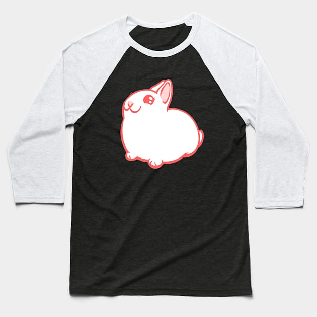 White Red-Eyed Bunny Rabbit Coney Baseball T-Shirt by RJKpoyp